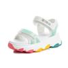Sandalias de Suela Arcoíris de Verano para Mujer 2026 Nuevos Zapatos Planos Versátiles y Transpirables para Mujer con Velcro Zapatos Casuales para Mujer