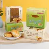 Caja de Empaque Plegable para Pasteles de Castaña, Bolsa de Mano para Pasteles de Castaña y Pastel de Frijol Mungo, Caja de Papel para Pasteles de Copo de Nieve, Material Ecológico