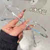 Óculos para Miopia Ultra Leves Cor Chá Frio Feminino Anti-raio Azul Podem Combinar Armação Grande Lisa Emagrecedor All-match Lentes Planas