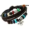 Fábrica Directa nueva joyería de moda pulsera de cuero genuino al por mayor pulsera de piel de vaca con cuentas Yiwu joyería al por mayor
