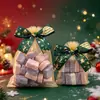 Nova Sacola de Doces de Natal Transfronteiriça Estampagem a Quente Fita Dourada Laço Rede Sacola Festa Biscoito Embalagem de Presente Sacola de Presente