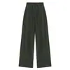 Novedad de Otoño Suaves, Lisos, de Cintura Alta con Cordón Adelgazantes Versátiles Casuales Pantalones de Pierna Ancha