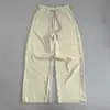 Pantalones largos rectos de algodón Tencel, estilo minimalista, cintura elástica con cordón, nuevos para primavera y otoño, holgados para mujer, versátiles, adelgazantes, casuales.