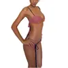 Bikini de verano sexy de doble cara con bloques de color a rayas, sin espalda, estilo INS, europeo y americano, para mujer, traje de baño para vacaciones de chica hot