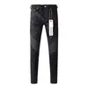 Comércio exterior marca da moda de alta qualidade jeans preto estampado slim-fit perna fina casual versátil calça comprida masculina estação europeia