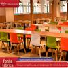 Mesas e cadeiras de jantar simples e modernas Sala de jantar para funcionários Cafeteria Mesa de encosto e cadeira Combinação Empresarial Escola Mesas e cadeiras de jantar