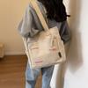 Bolsa de Lona para Mujer de Gran Capacidad 2024 Nueva Versátil Casual Hombro Sencilla Estudiante Clase Desplazamiento Tote