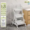 Estante de cocina de pie multicapa para verduras y frutas, canasta de verduras multifuncional, estante de almacenamiento de bocadillos para sala de estar con ruedas