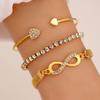 Pulsera de Amor Abierta para Mujer Nueva Ins Transfronteriza Diseño Creativo Retro Simple Pulsera de 8 de la Suerte Juego de Tres Piezas
