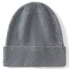 Nuevo gorro de punto acanalado 100% cachemira para otoño e invierno, cálido y a prueba de frío, gorro versátil unisex
