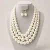 Estilo exagerado de moda transfronteriza coreana Dongdaemun joyería perlas cuentas collar de múltiples capas envolvente cadena de clavícula temperamento
