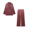 Conjunto de blazer y pantalón drapeado, elegante y a la moda, para mujer, comercio exterior transfronterizo europeo y americano ZA, popular en AliExpress