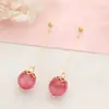 Brincos Longos com Contas Redondas Transparentes Iridescentes e Hastes Finas de Cobre, Presilhas para Orelha Sem Furo, Uso Diário, Novo Acessório de Moda Estilo Chinês