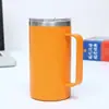 Taza de Acero Inoxidable de Doble Capa 304 Suministrada de Fábrica con Asa 24oz Taza de Café con Recubrimiento en Spray Termo Portátil para Oficina