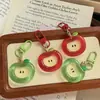 Ins Simulación de Penetración de Hielo Llavero de Manzana Versátil Corazón de Chica Colgante para Mochila Regalo para Novia Pareja Joyería al por Mayor