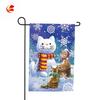 Bandera de Jardín Navideña Nueva Transfronteriza Decoración Festiva Patrón de Gato Mascota Bandera de Poliéster Imitación Lino Doble Cara Personalización