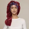 Gorro de Dormir de Ala Ancha, Popular en Europa y América, Gorro Redondo Elástico Estampado, en Stock, Gorro de Satén de Tamaño Grande para Belleza y Cuidado del Cabello con Ala Grande