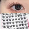 Pestañas postizas gruesas estilo cómic asiático sin pegamento, pestañas postizas finas estilo tailandés estilo zorro inclinadas para mujeres de tez clara, pestañas segmentadas para fotografía