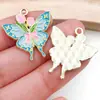 Colgante de Flor Animal Mariposa de Aleación de Esmalte de Dibujos Animados Coloridos Accesorios para Pulsera Collar Llavero Joyería DIY