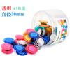 Chuangyi cy6036 pizarra magnética color de uñas hebilla magnética de plástico transparente redonda 30 mm/45 grano barril al por mayor