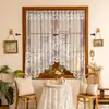 Renda branca francesa tricô fino cortina curta comércio exterior bolso para varão cortina de gaze com flores divisória cozinha cortina de café cortina pequena