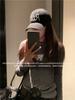 Gorra Bordada Retro Casual Americana Versátil para Mujer Estilo Coreano Parasol Muestra Rostro Pequeño Cabeza Grande Gorra de Béisbol de Moda para Hombre