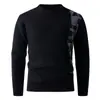 Novo Suéter de Malha Masculino para Comércio Exterior Transfronteiriço, Estilo Europeu e Americano, Moda Jovem Casual Suéter Básico com Bloqueio de Cor de Letras