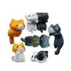 12 Modelos 1ª Generación Familia Gato Pequeño Zhang Figura Mengli DIY Jardín Fresco Plantación Horneado Suculenta Paisajismo Muñeca Adorno