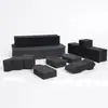 Almohadilla de esponja para embalaje caja de regalo negra esponja a prueba de golpes bloque de esponja protector forrado con esponja plana de baja, media y alta densidad