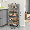 Estante de almacenamiento con ruedas, canasta para verduras, frutas, bocadillos, organizador multifuncional para artículos varios