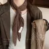 Bufanda de Seda Suave y Cera con Cuadros Retro Maillard para Mujer Bufanda Cálida de Gama Alta para Otoño e Invierno Bufanda Triangular para Cuello Accesorios para Bufandas