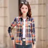 Jiang Yixuan 2025 Primavera Algodón Camisa Casual para Mujer Algodón Coreano Manga Larga Camisa de Cuadros para Mujer Venta al por Mayor