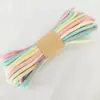Corda de Algodão Colorida, Corda de Tecelagem DIY Feita à Mão, Corda de Algodão Redonda Fio Penteado Tingida em Degradê, Corda de Cordão para Decoração de Roupas Venda por Atacado