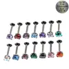 Aretes de Titanio F136 con Circonita Negra Chapada, Piercings de Labio, Barra de Rosca Interna G23, Joyería para Perforación de Cartílago