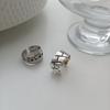 Anillo de Moda Retro para Niña Plata Tailandesa Envejecida Abierto Ajustable Textura Anillo para Dedo Índice Joyería de Estilo Europeo y Americano para Mujer