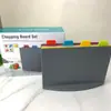 Cozinha Doméstica Classificação Tábua de Corte Conjunto de Quatro Peças Conjunto de Tábuas de Corte PP Tábua de Corte de Grau Alimentício Suplemento Alimentar para Bebês Tábua de Corte de Plástico Tábua de Cortar
