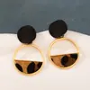Pendientes de Geometría Simple con Estampado de Leopardo Transfronterizos Europeos y Americanos Maillard Otoño e Invierno Pendientes Sexy Nicho Retro Versátiles Mujer