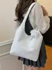 Nueva Bolsa de Lona con Estrás de Estrella Estilo Coreano Gran Capacidad Hombro Único de Mano Versátil para Viajes Diarios Bolsa Casual para Chicas