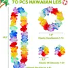 Guirlanda Havaiana para Festa Atacado 12 Cores Colar de Pétalas Anel de Cabeça Pulseira Conjunto de Quatro Peças Acessórios de Fantasia para Evento Festivo
