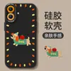 Funda Negra para Teléfono Móvil Apple 16Promax Perro Dachshund 15Pro Silicona 14Plus Carcasa Suave 13 Dibujos Animados 12 Todo Incluido 11