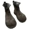 Botines Gruesos de Cuero Mate con Punta Redonda para Mujer 2026 Otoño/Invierno Nuevo Estilo de Moda Versátiles Plegables de Dos Vías Botas Martin