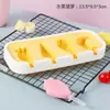 Molde de Sorvete Desenho Animado Molde de Picolé de Silicone de Grau Alimentício com Tampa Molde de Gelo DIY