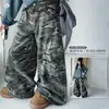 Conjunto Nuevo de Chaqueta vaquera con capucha casual de otoño para niñas y Pantalones cargo de camuflaje, Pantalones tipo "Dad" Retro Americano