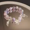 Nova Pulseira Estilo Ins Borboleta Namorada Pulseira de Miçangas Coloridas Cristal Pipoca Pulseira Pulseira Presente para Mulheres