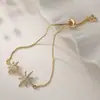 Aogu Diseño de Venta Caliente Transfronterizo Europeo y Americano Nicho de Gama Alta Chapado en Cobre Oro de 18 Quilates Pulsera de Circonita Versátil Personalizada Joyería de Mano