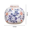 Novo Vaso Pequeno Retrô de Porcelana Azul e Branca Estilo Chinês Arranjo de Flores Cerâmico Ornamento de Decoração para Sala de Estar Vaso de Flores