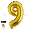 Globo Alfanumérico Mediano Dorado y Plateado de 32 pulgadas Decoración de Cumpleaños Papel de Aluminio Fiesta de Bodas Set de Película de Aluminio Arreglo Globo