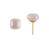 Brincos Cubo de Açúcar Rosa Creme Estilo Ins Coreano, Brincos de Prata S925 com Agulha, Pérola Sintética Iridescente de Alta Qualidade