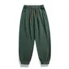 Black Fleet Pantalones Casuales Deportivos Retro Americanos Unisex con Cordón de Punto Grueso de Corte Holgado con Puños