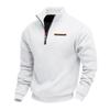 Estación Independiente Americana Transfronteriza Talla Grande Primavera y Otoño Forrado de Felpa Media Cremallera Suéter Holgado de Cuello Alto Color Sólido Sudadera Casual para Hombre